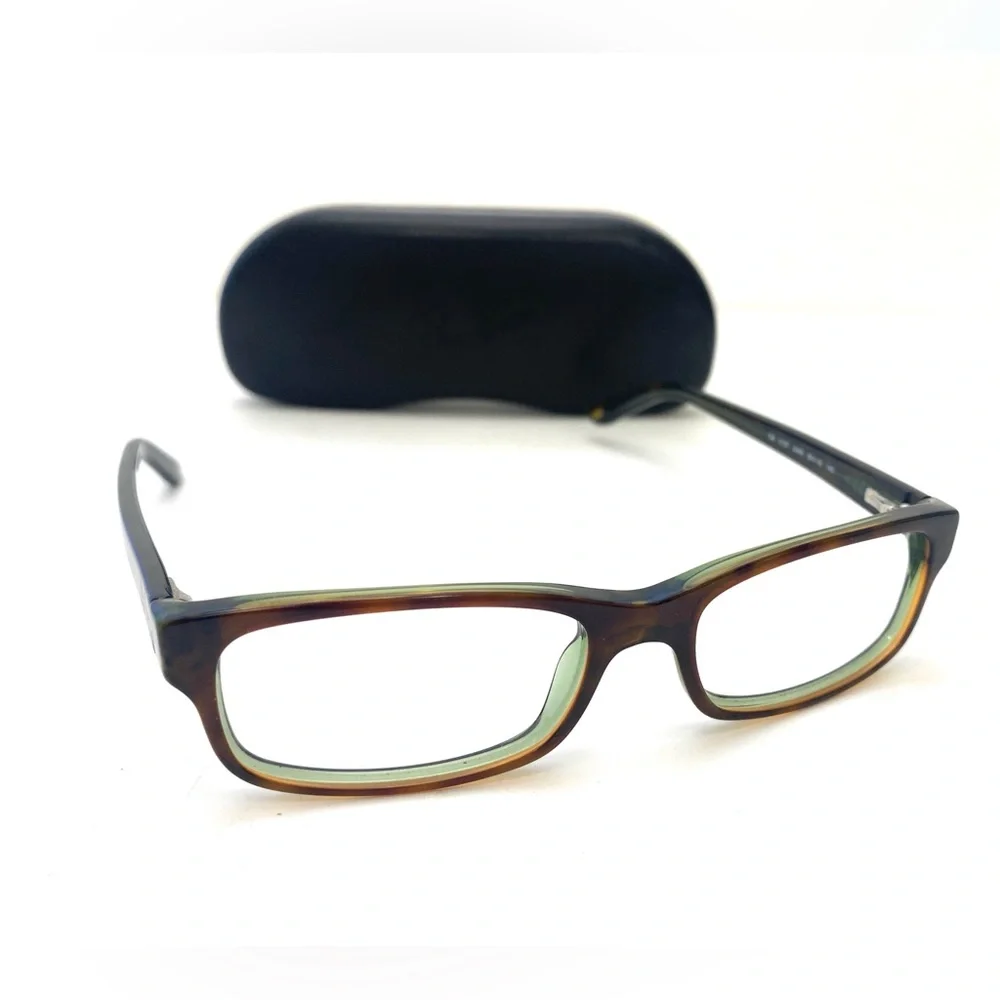 Ray-Ban Women's Havana on Green Rectangular Shaped Eyeglasses RB 5187 2445